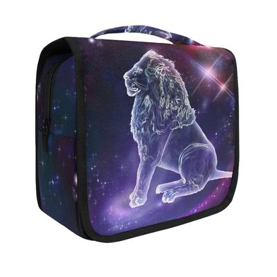 Hanging Travel Toiletry Bag Kit Makeup Case Cosmetics Organizer for Men Women (Leo Constellation Space)