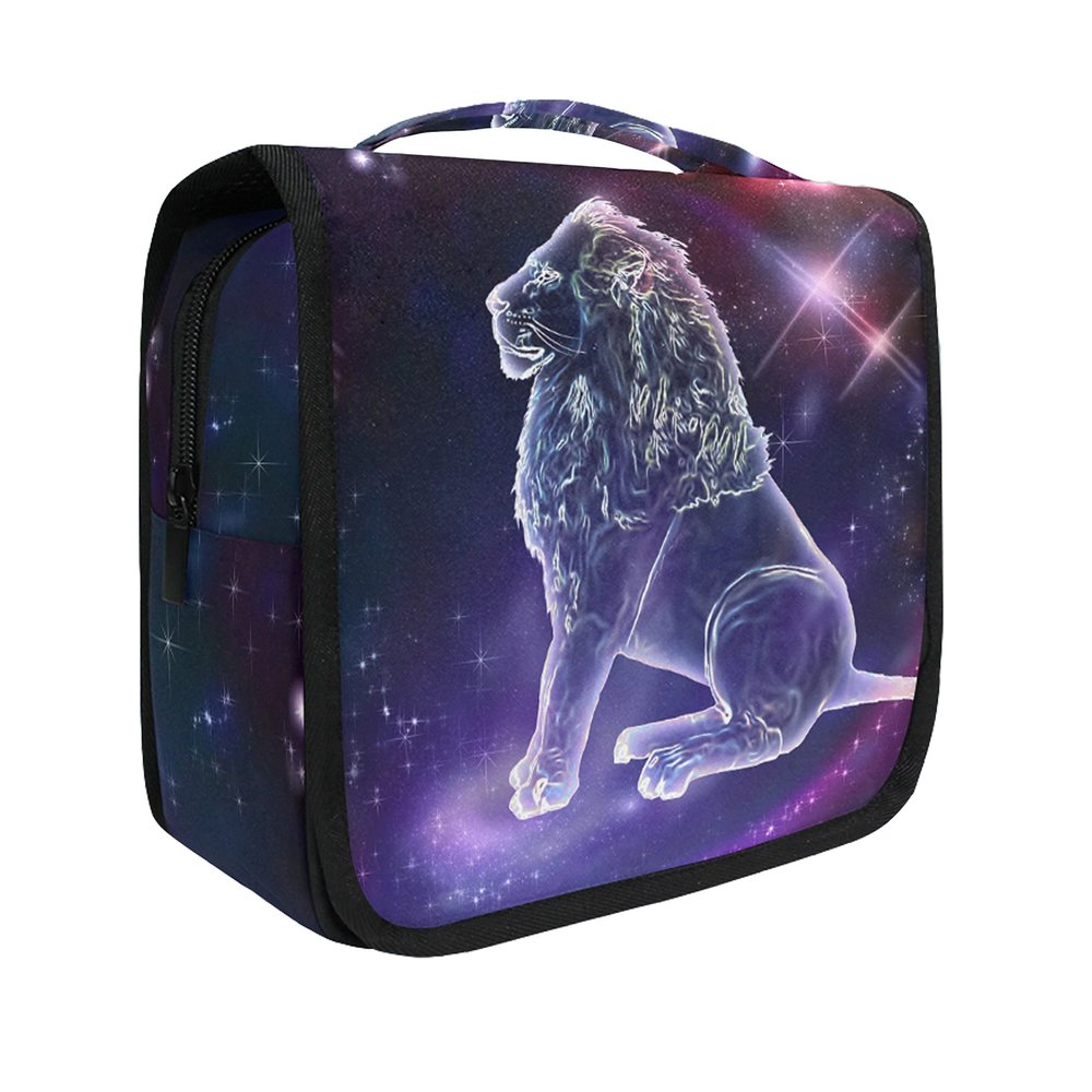 Hanging Travel Toiletry Bag Kit Makeup Case Cosmetics Organizer for Men Women (Leo Constellation Space)