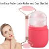 Facial Skincare Ice Roller Mold-Ice Roller for Face and EyeBeauty Cube Brighten Skin &Enhance Natural Glow &Remove Fine LinesFacial Beauty Ice Roller Skin Care Tools (Oval, pink set) view 2