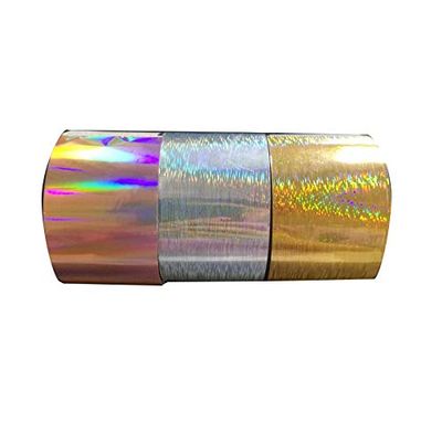 1 Roll Holographic Gold |Silver| Rose Gold Foil Transfer for Nails-Foil Nail Art Holographic-Transfer Foil Nails Sticker-Nail Foil Stickers Transfer Decal Tips Manicure-DIY Nail Art Design (Gold)