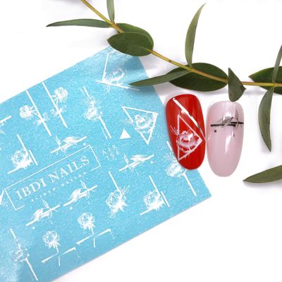 IBDI Abstract Flower nail Decals/Sliders for manicure or pedicure, Decal for nails, Slider for manicures and pedicures, Nail art