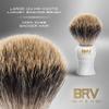 BRV MEN Pure Badger Shaving Brush LARGE (24mm knots) - Heavy Resin Handle - Use with Double-Edge Safety Razor, Straight Razor and Shaving Bowl - White view 2