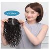 100% Real Human Hair Hand Tied Forehead Toppers for Women with Hair Loss, 9cm x 14cm Mono Curly Wiglet Hairpieces, 12" Off Black view 3