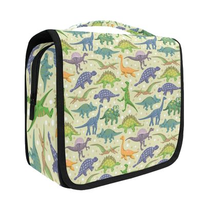 senya Hanging Travel Toiletry Bag Kit Boys Makeup Case Cosmetics Organizer for Men Women (Cute Dinosaur)