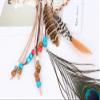 Lady Indiana Princess Peacock Feather Head Chain Fashion Headband and Headpiece Bohemian Tassels Hair Band Headwear For Women (A#) view 2