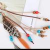 Lady Indiana Princess Peacock Feather Head Chain Fashion Headband and Headpiece Bohemian Tassels Hair Band Headwear For Women (A#) view 4
