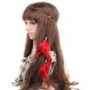 Teppylony Lady Indiana Princess Peacock Feather Head Chain Fashion Headband and Headpiece Bohemian Tassels Hair Band Headwear For Women (C#) view 1