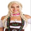 Bavarian Blonde Pigtail Wig Womens Blonde Wig for Oktoberfest Costume ST view 1
