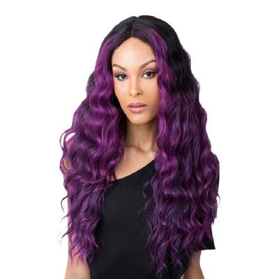 It's A Wig Synthetic Hair Wig Deep Center Part Edgar (FF PURPLE BLACK)