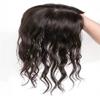 9 x 14cm Silk Base Human Hair Crown Topper Hairpiece Realistic Curly Hair Toppers for Women with Hair Loss (30cm Natural Black) view 3