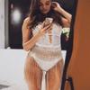 Denifery Sexy Women Skirt Body Chain Tassel Rhinestone Bikini Sparkly Club Half Skirt view 1