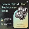 Skull Shaver Carver PRO 4 Head Replacement Blade - Shaver Blade for Wet & Dry Shaving - Rotary Heads Design - Japanese Stainless Steel - Compatible with Pitbull, Palm & Butterfly Kiss Shavers view 3