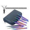 8Pcs Multifunction Stainless Steel Tweezers Set with Pouch Includes Straight and Curved Pointed Tips a Thoughtful Christmas Stocking Stuffers Gift view 4