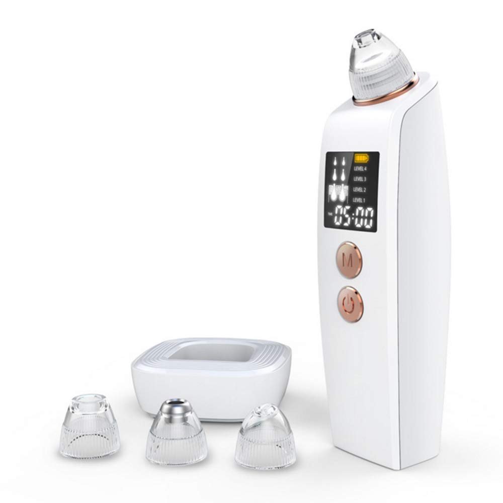 Blackhead Remover Pore Vacuum, XUNATA Upgraded Strong Suction Rechargeable Electric Blackheads Removal Tool Pore Cleaner Zit Popper Comedone Acne Pimple Extractor with LCD Dispaly, Unisex (White)