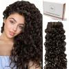 Hetto Brown Curly Clip in Hair Extensions Human Hair #2 20 Inch Curly Hair Clip in Extensions Dark Brown Curls Hair Extension 120g Natural Tight Wavy view 1