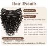 Hetto Brown Curly Clip in Hair Extensions Human Hair #2 20 Inch Curly Hair Clip in Extensions Dark Brown Curls Hair Extension 120g Natural Tight Wavy view 3