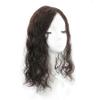 Susanki Curly Human Hair Clip on Toppers for Women with Free Parting, 6"x 6.7" Large Mono Forehead Topper Hair Pieces for Thinning Hair, 14" Natural Black view 1