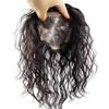 Susanki Curly Human Hair Clip on Toppers for Women with Free Parting, 6"x 6.7" Large Mono Forehead Topper Hair Pieces for Thinning Hair, 14" Natural Black view 3