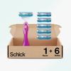 Schick Hydro Silk 3 razors for Women With 6 Razor Blades Refills view 1