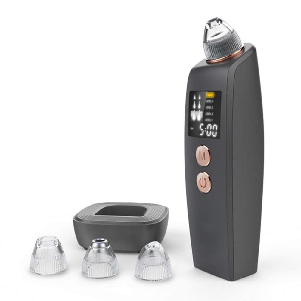 Blackhead Remover Pore Vacuum, XUNATA Upgraded Strong Suction Rechargeable Electric Blackheads Removal Tool Pore Cleaner Zit Popper Comedone Acne Pimple Extractor with LCD Dispaly, Unisex (Black)