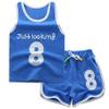 Children Clothing Baby Girl Boy Clothes Summer Vest Sports Tees Tops Sports Tees Tops 2 Pcs 2-6 Years Kids Clothing Sets 2019 (5T, Blue) view 1
