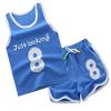 Children Clothing Baby Girl Boy Clothes Summer Vest Sports Tees Tops Sports Tees Tops 2 Pcs 2-6 Years Kids Clothing Sets 2019 (5T, Blue) view 2