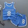 Children Clothing Baby Girl Boy Clothes Summer Vest Sports Tees Tops Sports Tees Tops 2 Pcs 2-6 Years Kids Clothing Sets 2019 (5T, Blue) view 3