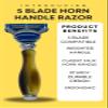 G.B.S 5 Blade Razor with Classic Horn Handle Christmas Gift Stocking Stuffer For Men view 4