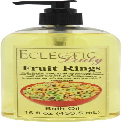 Fruit Rings Bath Oil, Scented Body Oil, Relaxing Bathing Oil, 16 oz