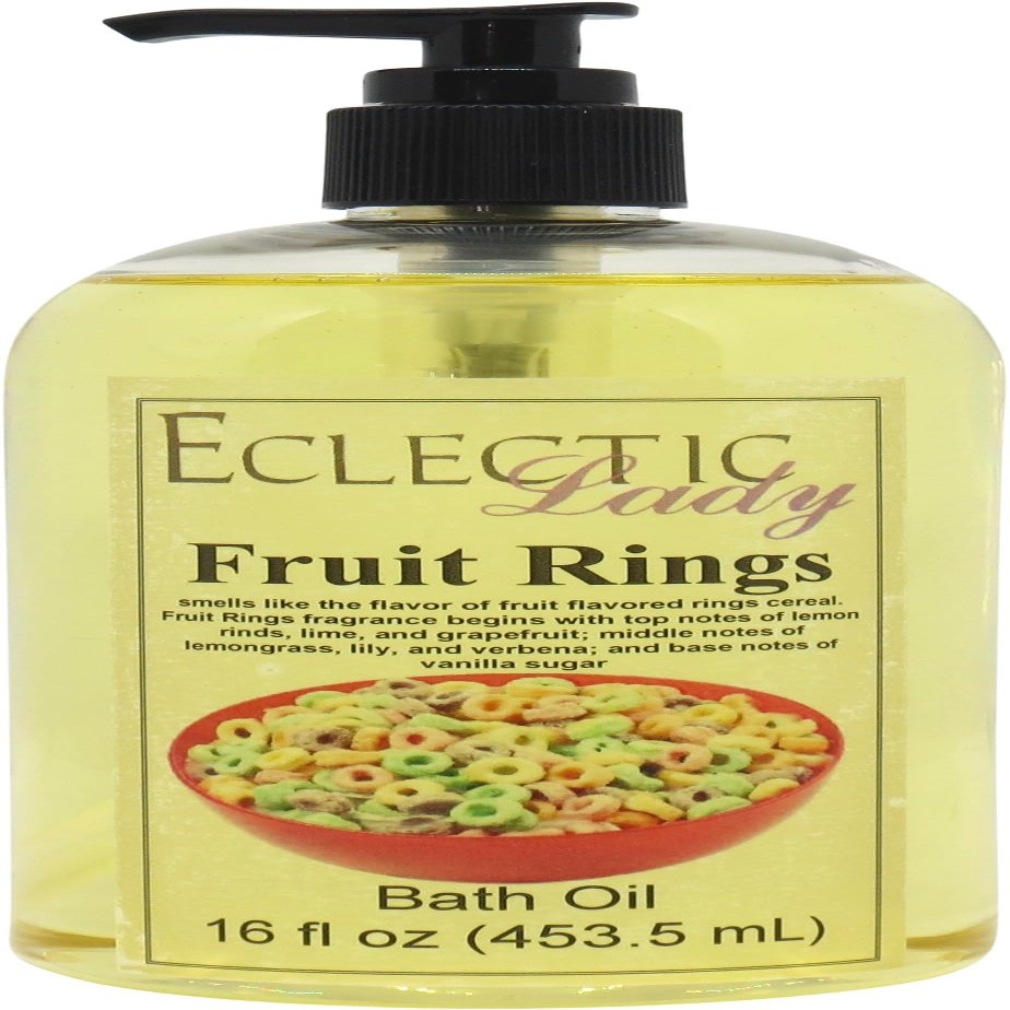 Fruit Rings Bath Oil, Scented Body Oil, Relaxing Bathing Oil, 16 oz