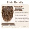 Hetto Curly Clip in Hair Extensions Clip in Extension Human Hair 7Pcs #P4/27 Light Brown Highlight Golden Blonde 16 Inch 120g Loose Curly Hair Extension view 3