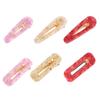 6PCS Women Marble Pattern Acetate Hair Clip Side Clip Bangs Clip Leopard Alligator Hair Clips Duckbill Clip Floral Hairpin (D#) view 1