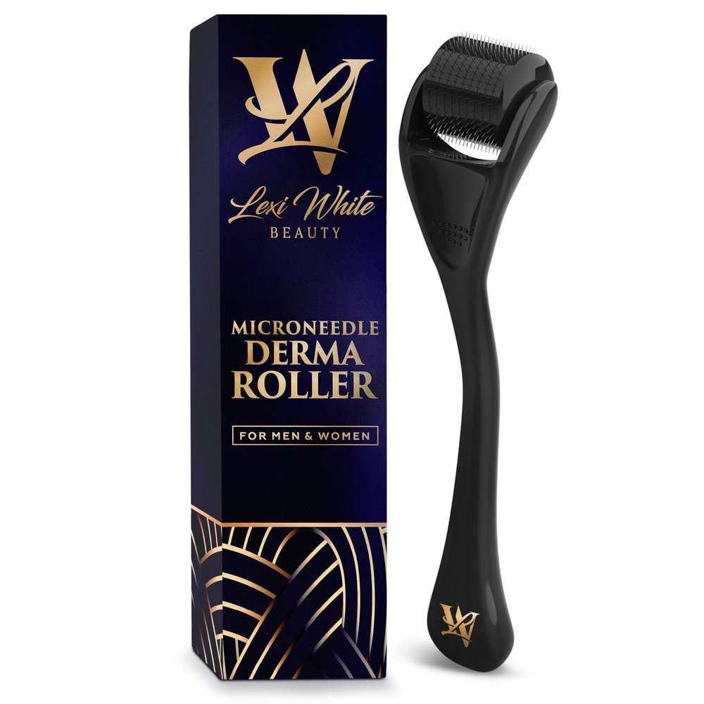 Derma Roller for Skin, Hair & Beard Women and Men Titanium Microneedling Roller for Face & Scalp, Safe & Easy to Use 0.25mm