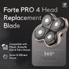 Skull Shaver Forte PRO 4 Head Replacement Blade - Shaver Blade for Wet & Dry Shaving - Rotary Heads Design - Japanese Stainless Steel - Compatible with Pitbull, Palm & Butterfly Kiss Shavers view 2
