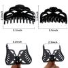 Solid Black Claw Clips for Women Large and Medium Size Neutral Butterfly Hair Clips Basic Non-Slip Hair Styling Accessories 2pcs in Set(Arc-Black) view 2