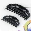 Solid Black Claw Clips for Women Large and Medium Size Neutral Butterfly Hair Clips Basic Non-Slip Hair Styling Accessories 2pcs in Set(Arc-Black) view 3