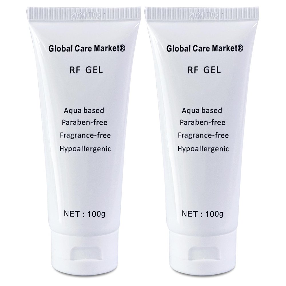Global Care Market RF Gel 2 Pack-Conductive Gel for Facial Microcurrent, Skin Tightening Cream for Radio Frequency Machine, Paraben-free Skin Cooling Cream for IPL Hair Removals