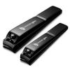 Tweezer Guru Nail Clippers - 2 Pack Professional, Stainless Steel Toe & Finger Nail Clipper Set for Men, Women and Kids - Curved Edge, Matte Black view 1
