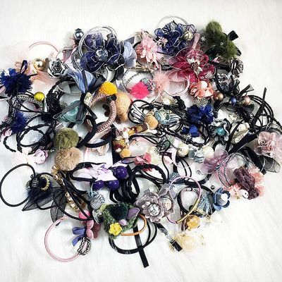 Magik 20-40 Pcs Assorted Stylish Elastic Bow Crystal Ponytail Holder Rope Hair Tie Ring Hairband Band (40 Pack)