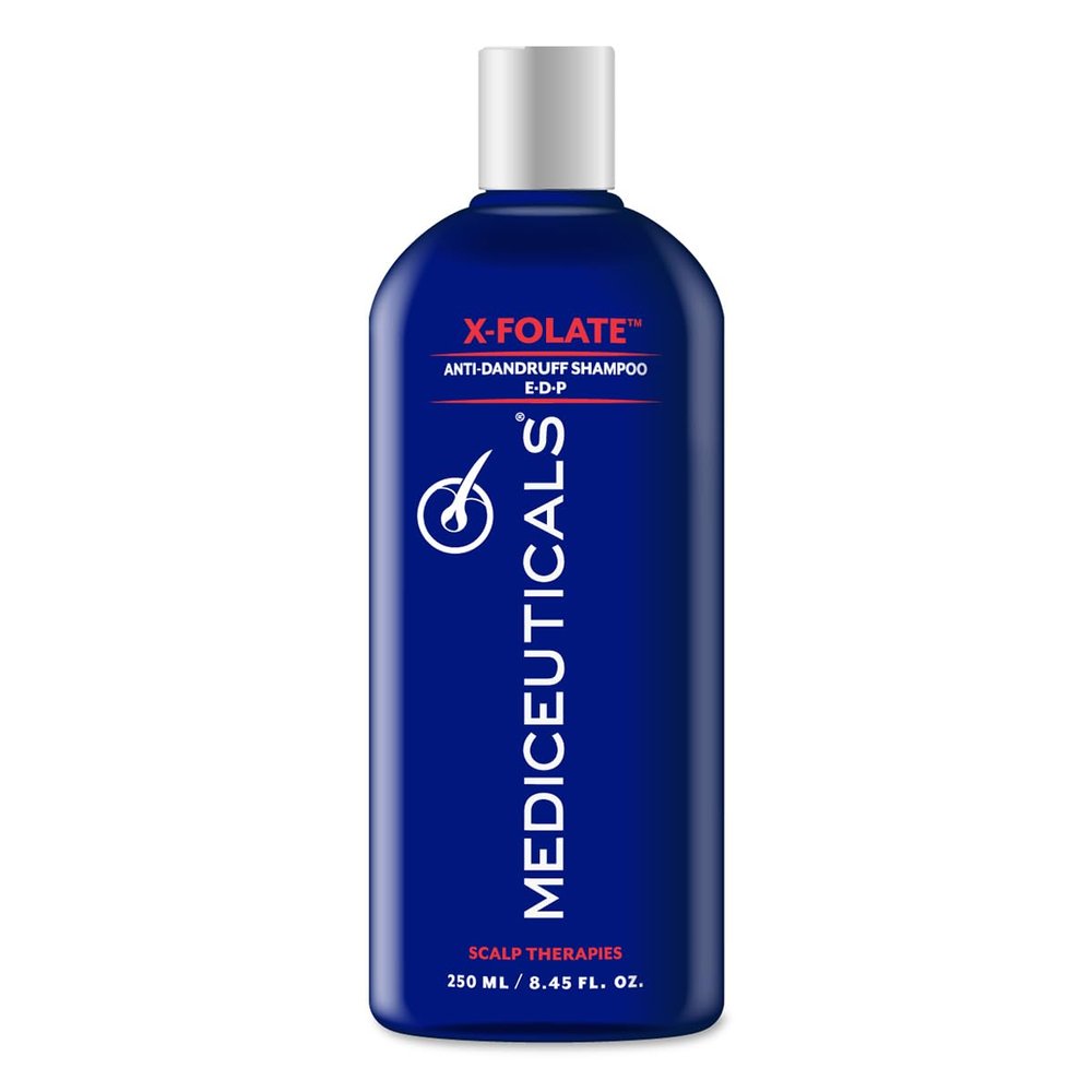 Mediceuticals X-Folate Shampoo Anti Dandruff Shampoo for Women and Men Persistent Dandruff Control For Scaly, Flaky Scalp and Scalp Buildup - Reduces Itching - 8.45 oz/ 250ml