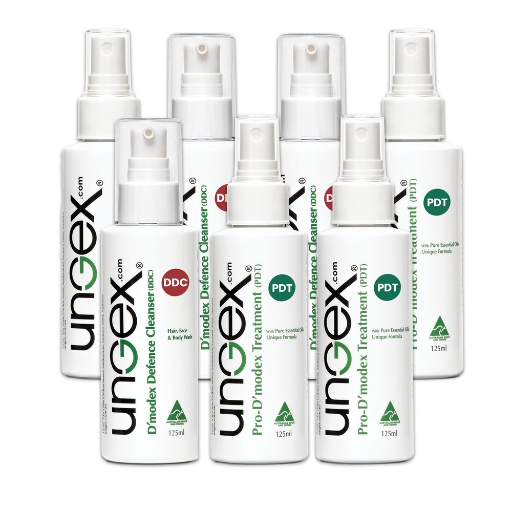 Demodex Treatment Bundle 2 | For Acne Rosacea, Itchy Scalp, Inflammation | 7 in 1 | Ungex