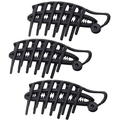 3PCS Women Lady Girls Black Fast Styling Volume Inserts Hair Clip DIY Hair Bun Snap Styling Boost Comb French Style Twister Hair Up Maker Tools Headdressing Accessories