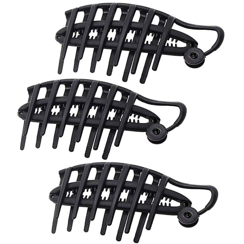 3PCS Women Lady Girls Black Fast Styling Volume Inserts Hair Clip DIY Hair Bun Snap Styling Boost Comb French Style Twister Hair Up Maker Tools Headdressing Accessories