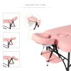 Artechworks 28" Width Portable Lightweight Massage Table Facial Salon Spa Tattoo Bed with Aluminium Leg(2.56" Thick Cushion of Foam) for Home Office for Home Office Living Room, Pink view 4