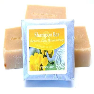 Ancient Sunrise natural shampoo bar- Chamomile, Cassia and Manadrin Orange - Conditions and adds shine to dull hair -soothes dry scalp