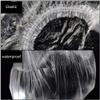 100PCS Disposable Shower Caps Plastic Clear Elastic Bath Cap Waterproof Hair Protector Cover Spa Salon Bath Hotel Protector Hat view 4