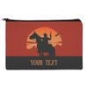 Personalized Custom 1 Line Cowboy on Horse with Sunset Makeup Cosmetic Bag view 1