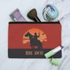 Personalized Custom 1 Line Cowboy on Horse with Sunset Makeup Cosmetic Bag view 2