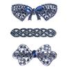 Set of 3 Vintage Butterfly Rhinestones Hair Barrettes Hair Clips Metal Crystal Flower French Clips Hair Pin (C#) view 1