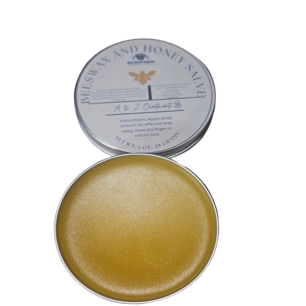 Beeswax and Honey Healing Salve A to Z Ointment with 12 Different Oil Great for Insect Bits Itches Fungus Dry Skin and More 1 oz
